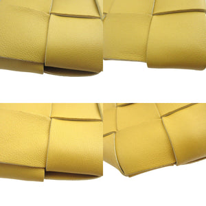 新品同様 ボッテガヴェネタ マキシイントレチャート ICチップ レザー イエロー 黄 コインケース 財布 0489【中古】BOTTEGA VENETA