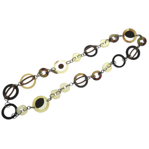 美品 マルニ サークル チェーンネックレス CLMEC03A00 プラスチック ウッド SAVANA 0513【中古】MARNI