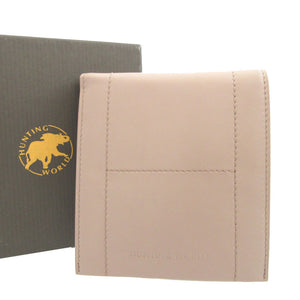 未使用 ハンティングワールド アイリー レザー アイボリー 2つ折り財布 財布 0520【中古】HUNTING WORLD