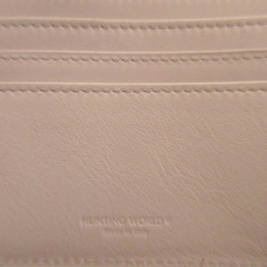 未使用 ハンティングワールド アイリー レザー アイボリー 2つ折り財布 財布 0520【中古】HUNTING WORLD