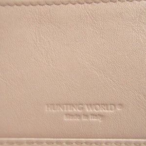 未使用 ハンティングワールド アイリー レザー アイボリー パスケース カードケース 0521【中古】HUNTING WORLD