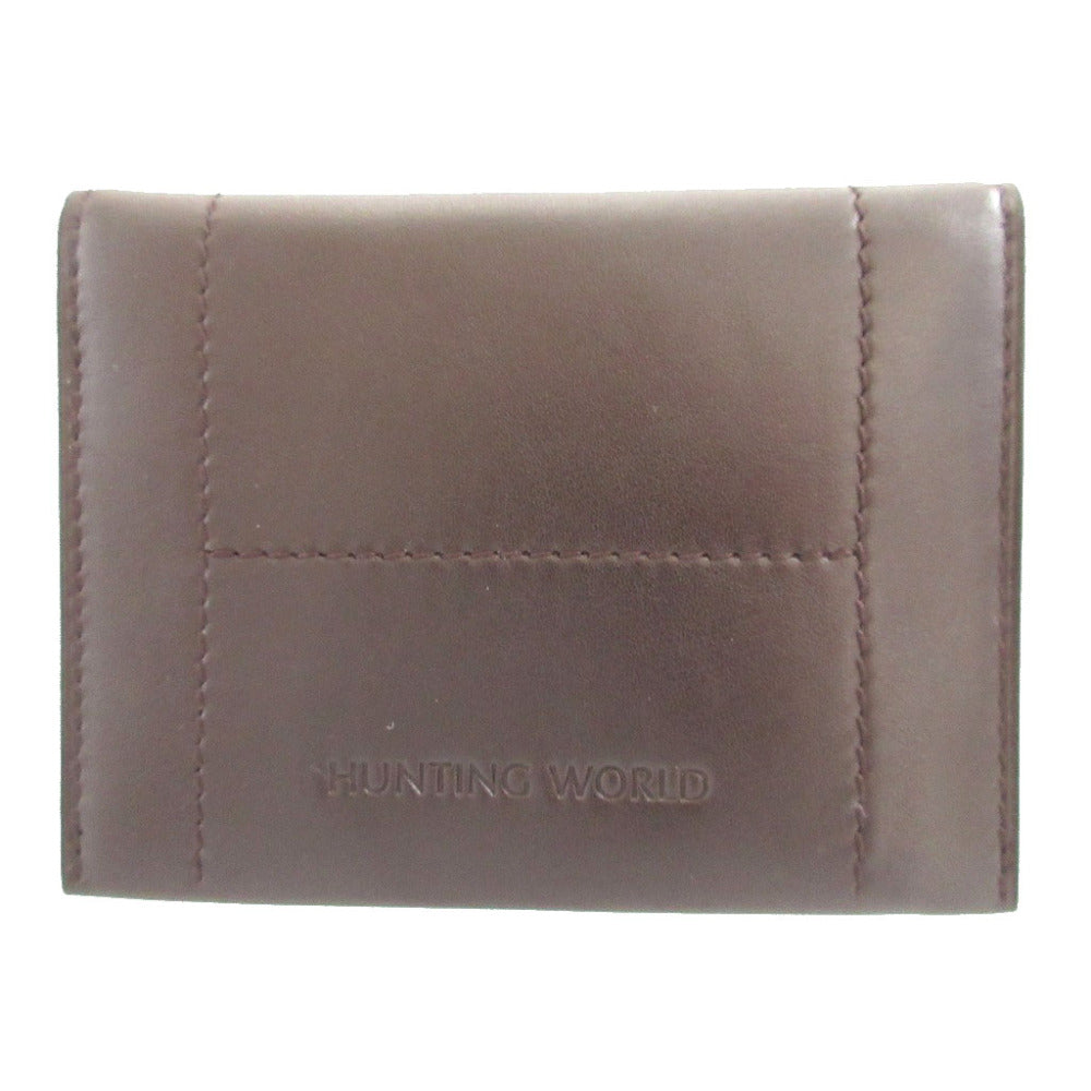未使用 ハンティングワールド アイリー レザー ブラウン 茶 パスケース カードケース 0522【中古】HUNTING WORLD