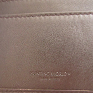 未使用 ハンティングワールド アイリー レザー ブラウン 茶 パスケース カードケース 0522【中古】HUNTING WORLD