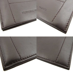 未使用 ハンティングワールド アイリー レザー ブラウン 茶 パスケース カードケース 0522【中古】HUNTING WORLD