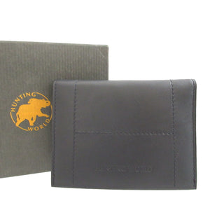 未使用 ハンティングワールド アイリー レザー ネイビー 紺 パスケース カードケース 0523【中古】HUNTING WORLD