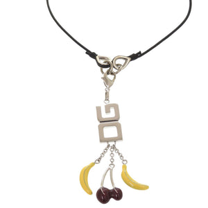 美品 ドルチェアンドガッバーナ バナナ チェリー ロゴチャーム ペンダント BJ0228 真鍮 イエロー ネックレス 0524【中古】DOLCE&GABBANA