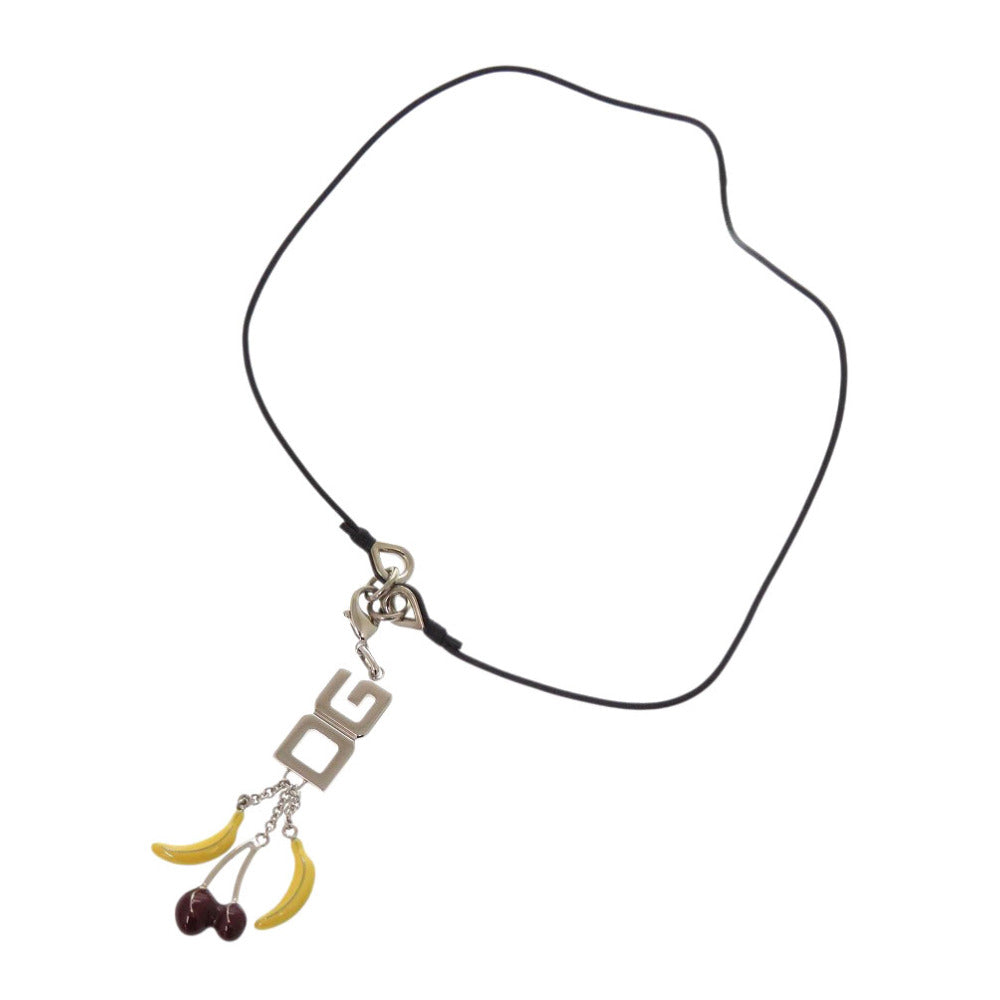 美品 ドルチェアンドガッバーナ バナナ チェリー ロゴチャーム ペンダント BJ0228 真鍮 イエロー ネックレス 0524【中古】DOLCE&GABBANA