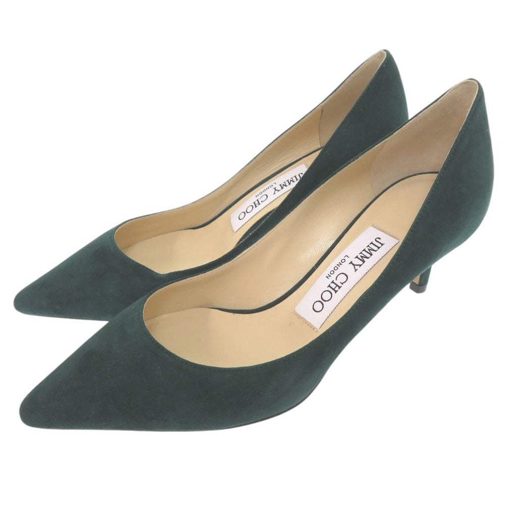 未使用品 ジミーチュウ ROMY60 ポインテッドトゥ パンプス スウェード ダークグリーン 0527【中古】JIMMY CHOO レディース