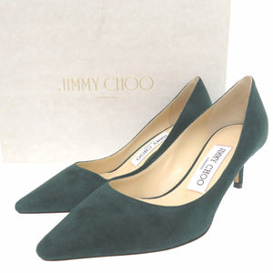 未使用品 ジミーチュウ ROMY60 ポインテッドトゥ パンプス スウェード ダークグリーン 0527【中古】JIMMY CHOO レディース