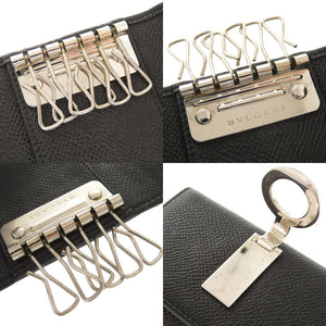 美品 ブルガリ ブルガリ ブルガリ 6連 30422 レザー ブラック キーケース 黒 0541【中古】BVLGARI メンズ