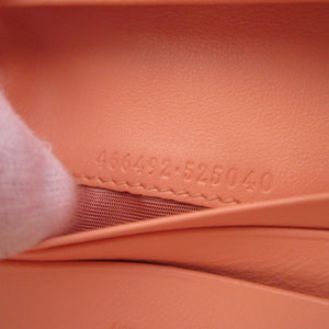 新品同様 グッチ GGマーモント 466492 レザー ピンク 2つ折り財布 財布 0544【中古】GUCCI