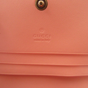 新品同様 グッチ GGマーモント 466492 レザー ピンク 2つ折り財布 財布 0544【中古】GUCCI