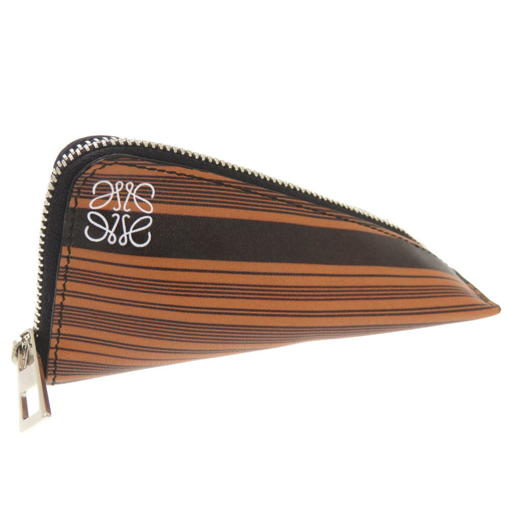 新品同様 ロエベ カーフ レザー ブラウン コインケース 財布 茶 0551 【中古】 LOEWE
