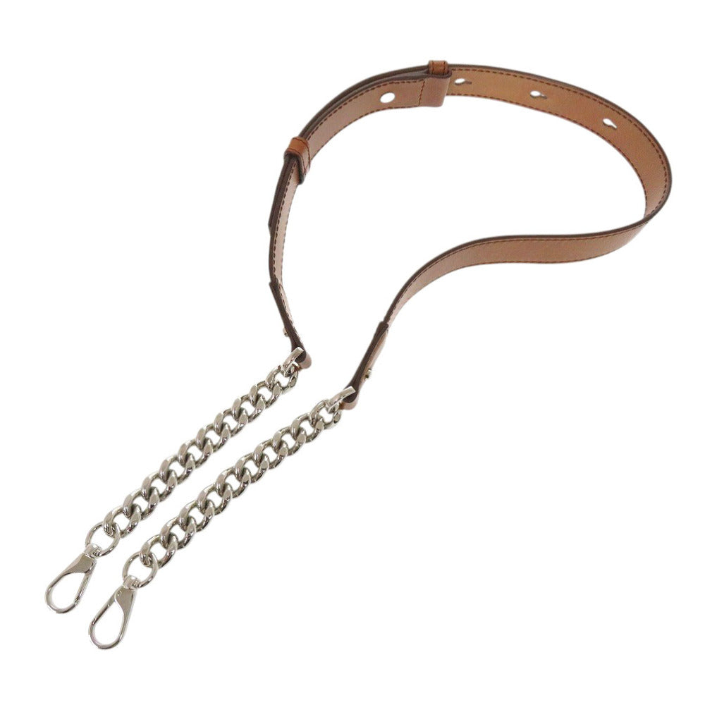 美品 トッズ ショルダーストラップ レザー チェーン ブラウン 0553【中古】TOD’S