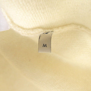 新品同様 グッチ カシュクール ニットカーディガン ロゴ 刺繍 リボン カーディガン カシミヤ アイボリー 0561【中古】GUCCI