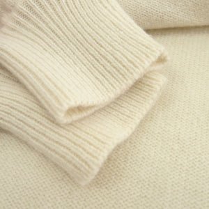 新品同様 グッチ カシュクール ニットカーディガン ロゴ 刺繍 リボン カーディガン カシミヤ アイボリー 0561【中古】GUCCI