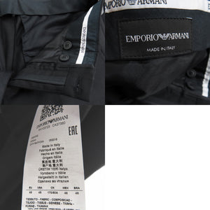 美品 エンポリオ アルマーニ セットアップ シングルブレストジャケット ビジネス 肩パット スラックス 01G160 01047 スーツ ウール ブラック 0578【中古】Emporio Armani