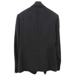 美品 エンポリオ アルマーニ セットアップ シングルブレストジャケット ビジネス 肩パット スラックス 01G160 01047 スーツ ウール ブラック 0578【中古】Emporio Armani