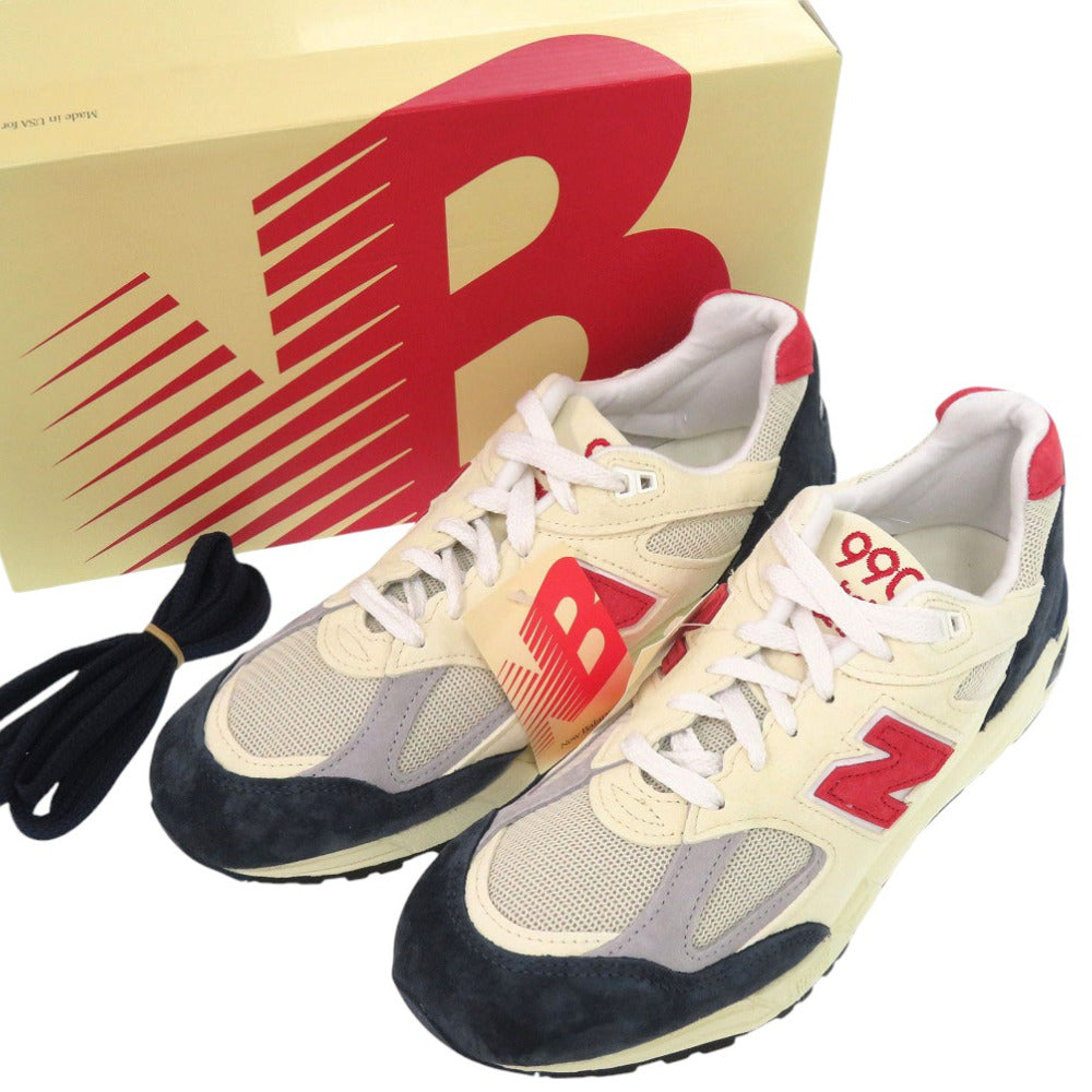 未使用品 ニューバランス M990TA2 スニーカー 異素材 スポーティカラー ABZORB スウェード メッシュ ベージュ 0599【中古】NEW BALANCE