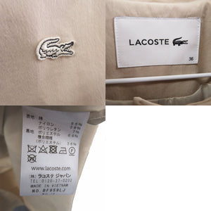 新品同様 ラコステ フード付き リラックスフィットステンカラーコート BF959LJ コットン ナイロン ベージュ 0600【中古】LACOSTE