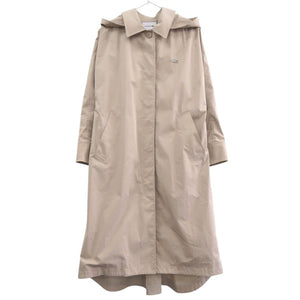 新品同様 ラコステ フード付き リラックスフィットステンカラーコート BF959LJ コットン ナイロン ベージュ 0600【中古】LACOSTE