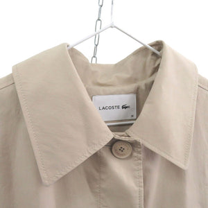 新品同様 ラコステ フード付き リラックスフィットステンカラーコート BF959LJ コットン ナイロン ベージュ 0600【中古】LACOSTE