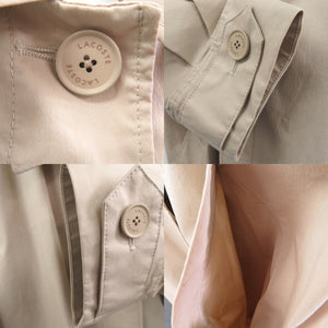 新品同様 ラコステ フード付き リラックスフィットステンカラーコート BF959LJ コットン ナイロン ベージュ 0600【中古】LACOSTE