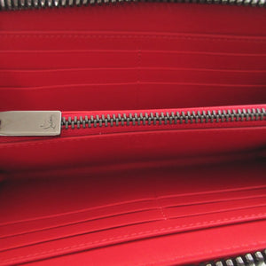 美品 クリスチャンルブタン パネトーネ 3195051 レザー ラバー ブラック 黒 ラウンドファスナー長財布 財布 0611【中古】Christian Louboutin