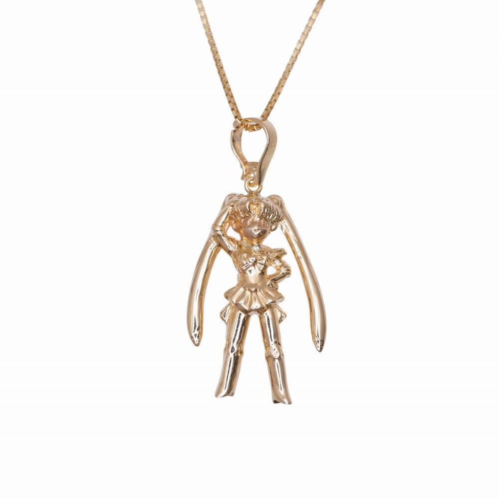 美品 バンダイ セーラームーン アニバーサリー K18YG 金無垢 ネックレス 限定イエローゴールド ジュエリー 0631【中古】BANDAI