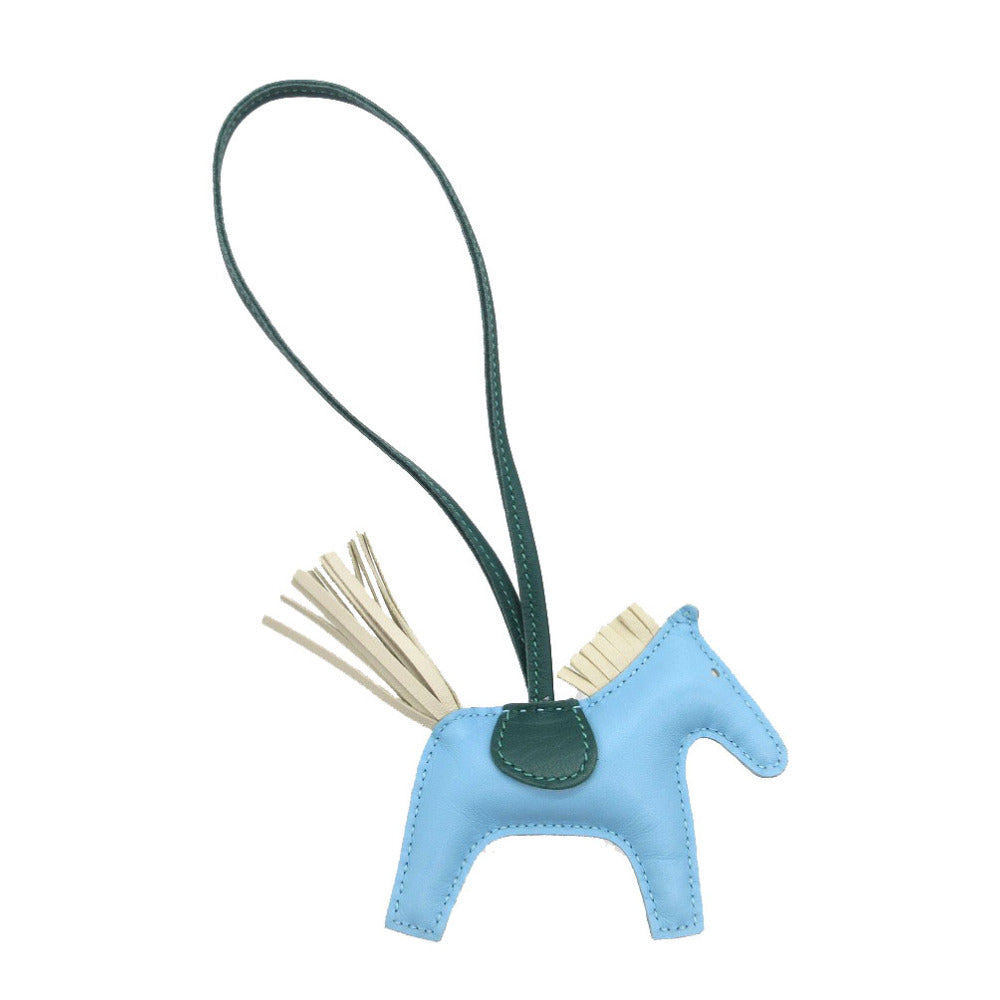 美品 エルメス ロデオ PM チャーム キーホルダー アニョーミロ セレスト/クレ/マラカイト 水色 0636【中古】HERMES