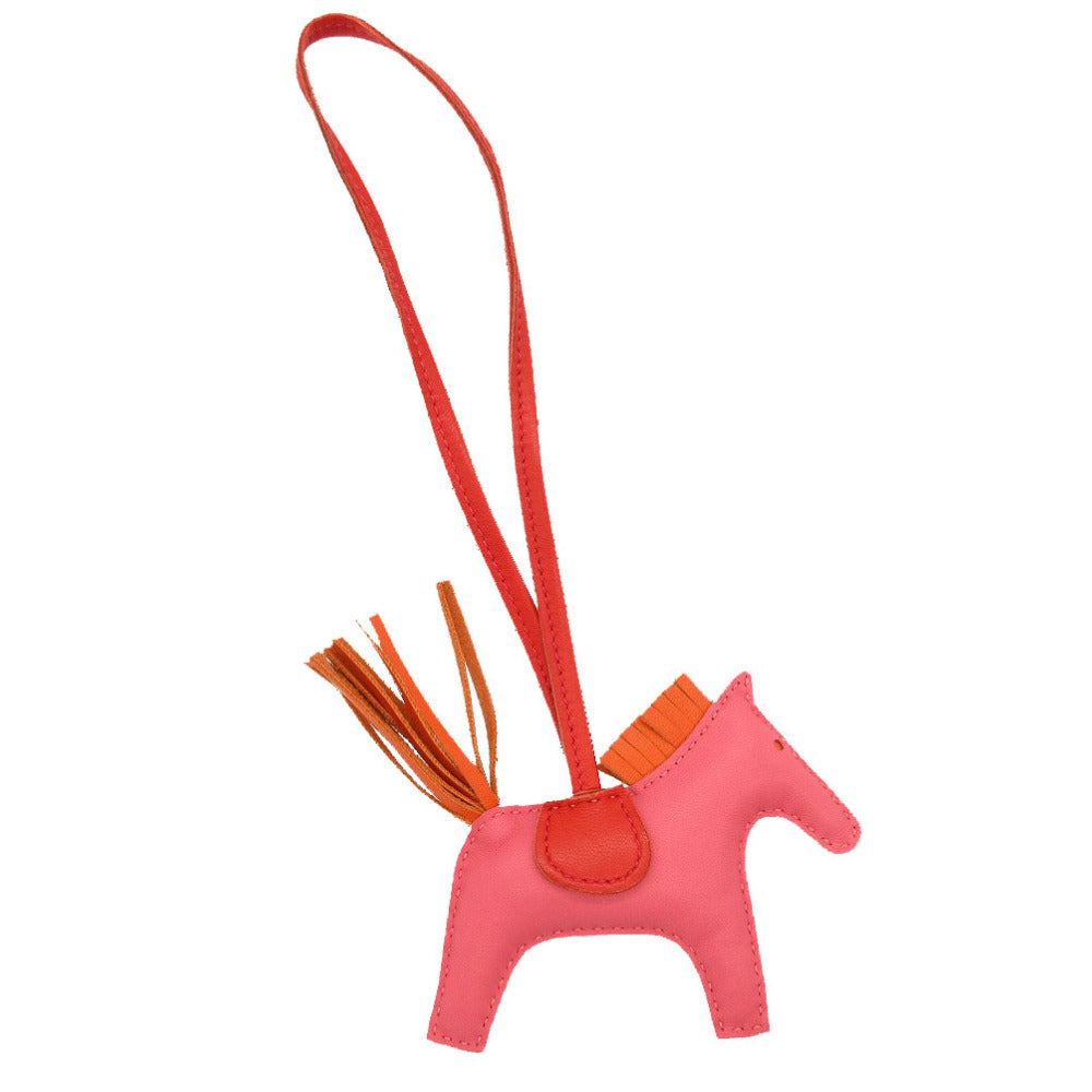 美品 エルメス ロデオ PM チャーム キーホルダー アニョーミロ ローズアザレ/ルージュインディアン/オレンジポピー ピンク 0642【中古】HERMES