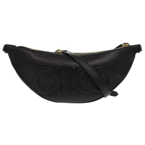 美品 ジミーチュウ フェイ レザー ブラック ショルダーバッグ 黒 0666【中古】JIMMY CHOO