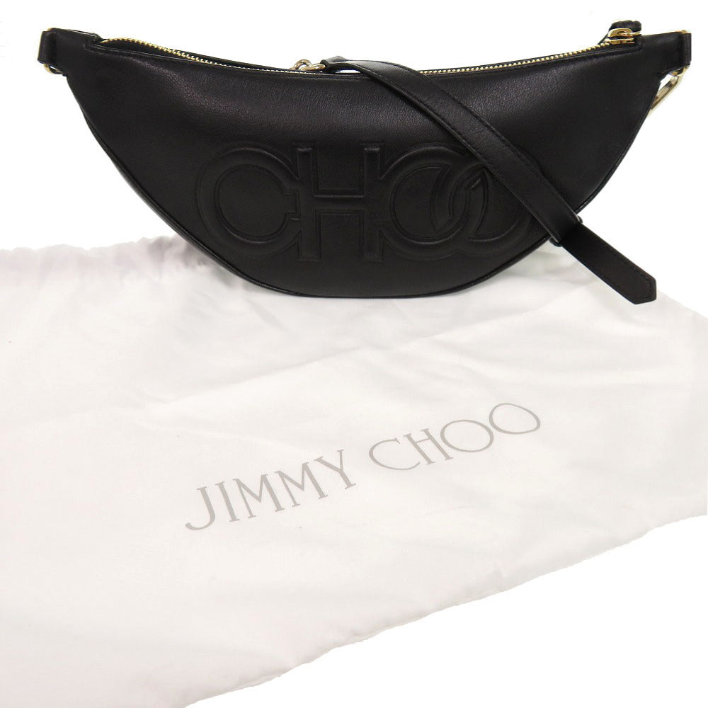 美品 ジミーチュウ フェイ レザー ブラック ショルダーバッグ 黒 0666【中古】JIMMY CHOO