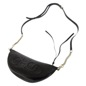 美品 ジミーチュウ フェイ レザー ブラック ショルダーバッグ 黒 0666【中古】JIMMY CHOO