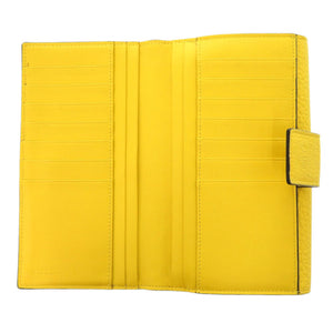 フェンディ ピーカブー 8M0437 レザー イエロー 長財布 二つ折り長財布 黄 0667【中古】FENDI