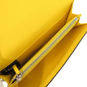 フェンディ ピーカブー 8M0437 レザー イエロー 長財布 二つ折り長財布 黄 0667【中古】FENDI