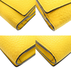 フェンディ ピーカブー 8M0437 レザー イエロー 長財布 二つ折り長財布 黄 0667【中古】FENDI
