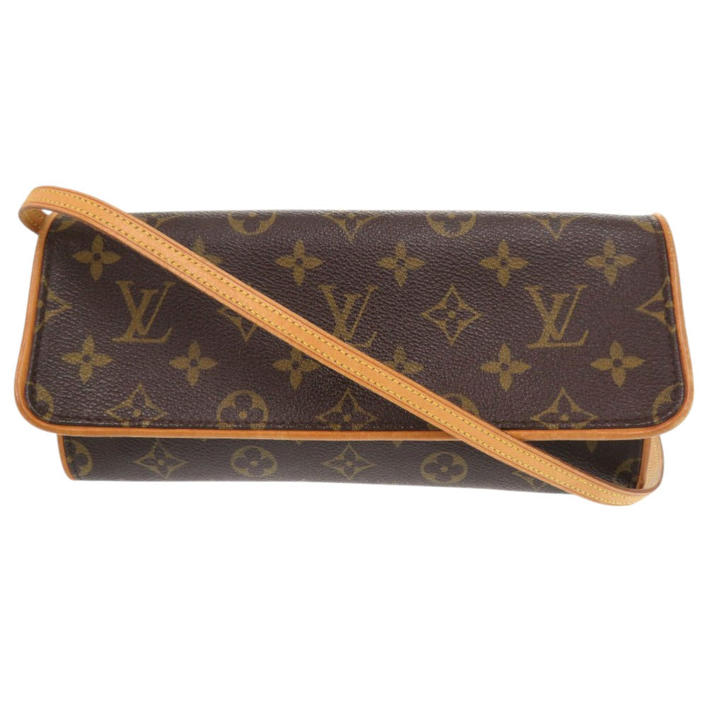 ルイ ヴィトン ポシェットツイン GM モノグラム M51852 ブラウン ショルダーバッグ LV 0695【中古】LOUIS VUITTON