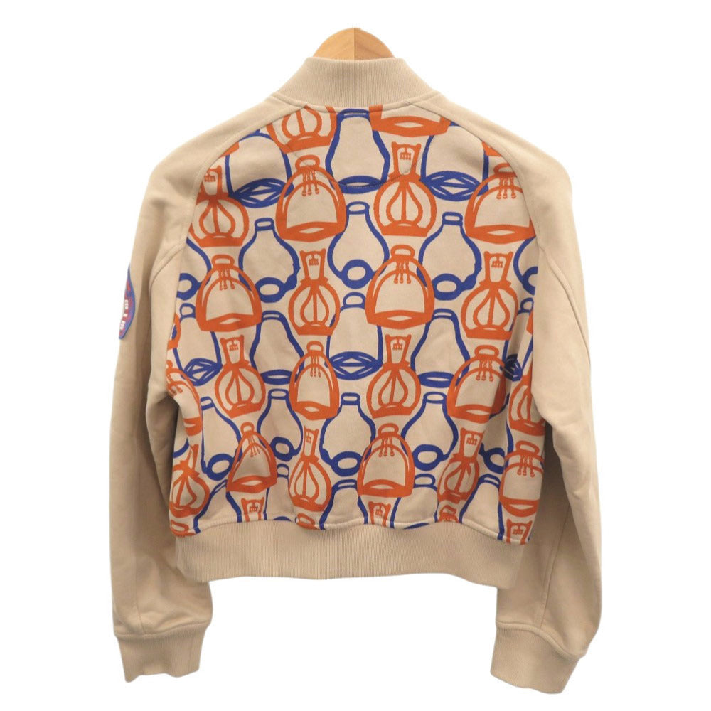 新品同様 エルメス Fantasie d'Etriers サイズ36 コットン ベージュ オレンジ ブルー ブルゾン ジャケット 0701【中古】HERMES