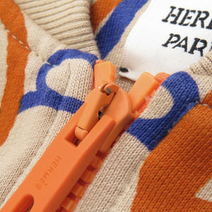 新品同様 エルメス Fantasie d'Etriers サイズ36 コットン ベージュ オレンジ ブルー ブルゾン ジャケット 0701【中古】HERMES