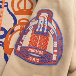 新品同様 エルメス Fantasie d'Etriers サイズ36 コットン ベージュ オレンジ ブルー ブルゾン ジャケット 0701【中古】HERMES