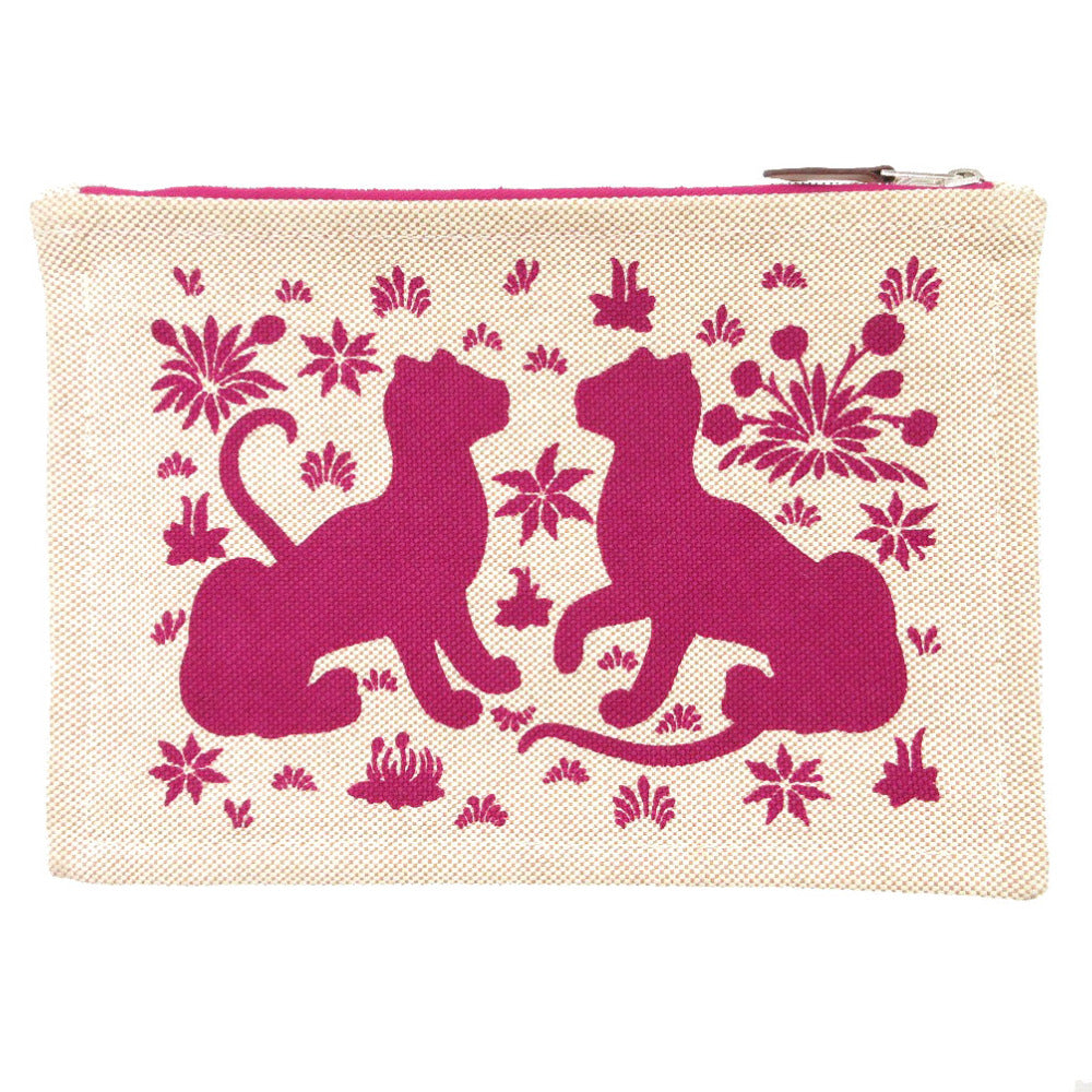 美品 エルメス ニューヨッティング PM レオパード フラットポーチ キャンバス ベージュ/パープル 0702【中古】HERMES