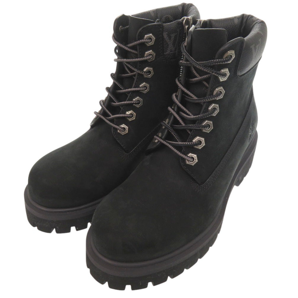 新品同様 ルイ ヴィトン Timberland コラボ アンクルブーツ ティンバーランド FA0274 レザー ブラック LV 0703【中古】LOUIS VUITTON