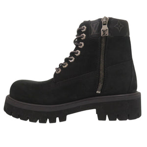 新品同様 ルイ ヴィトン Timberland コラボ アンクルブーツ ティンバーランド FA0274 レザー ブラック LV 0703【中古】LOUIS VUITTON