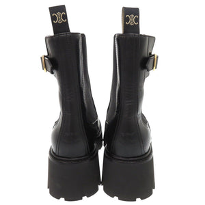 美品 セリーヌ トリオンフ サイズ37 レザー ブラック チェルシーブーツ ブーツ 黒 0713【中古】CELINE