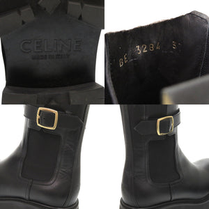 美品 セリーヌ トリオンフ サイズ37 レザー ブラック チェルシーブーツ ブーツ 黒 0713【中古】CELINE
