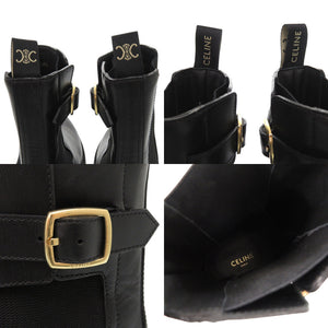 美品 セリーヌ トリオンフ サイズ37 レザー ブラック チェルシーブーツ ブーツ 黒 0713【中古】CELINE