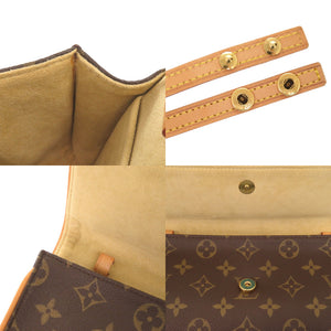 美品 ルイ ヴィトン ポシェットツイン GM モノグラム M51852 ブラウン ショルダーバッグ LV 0734【中古】LOUIS VUITTON