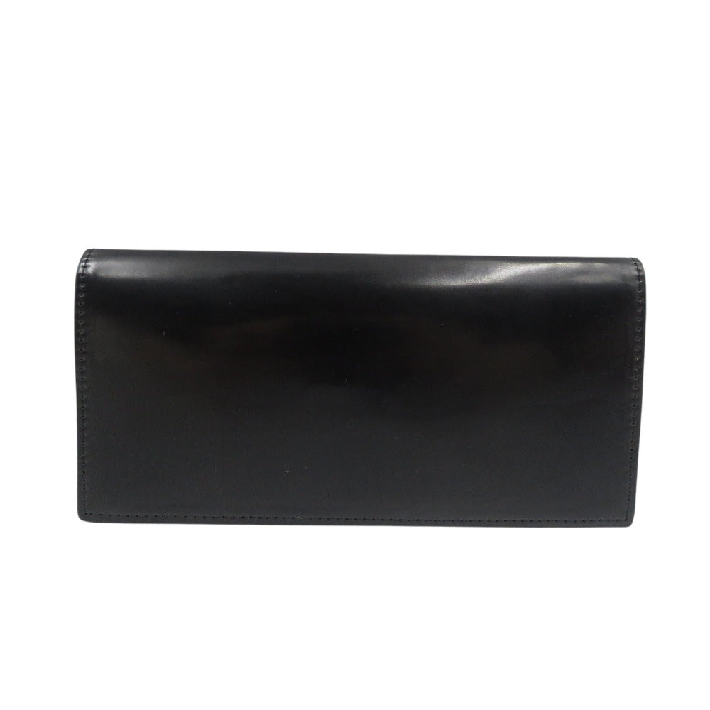 未使用 ロカド シェルコードバン イタリア馬革 ブラック 二つ折り 長財布 0741【中古】ROCADO