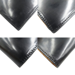 未使用 ロカド シェルコードバン イタリア馬革 ブラック 二つ折り 長財布 0741【中古】ROCADO